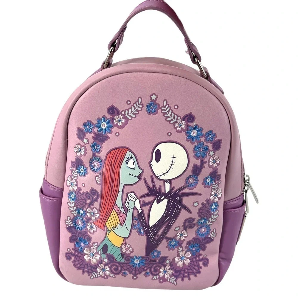 Disney Loungefly Jack Sally Nightmare Before Christmas Burton Backpack Purple
